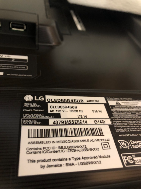 Photo 3 of ***TV can't turn on, power light keep flashing, both power button on the TV and remote can't turn it on, guess need repair for power unit*** LG 65-Inch Class OLED evo G4 Series Smart TV 4K Processor Flat Screen with Magic Remote AI-Powered with Alexa Buil