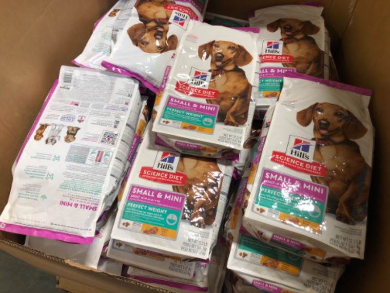 Photo 2 of ***Unknown count, but at least over 20 bags. Each bag cost $62.99*** Hill's Science Diet Perfect Weight, Adult 1-6, Small & Mini Breeds Weight Management Support, Dry Dog Food, Chicken Recipe, 12.5 lb Bag