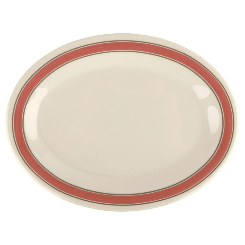 Photo 1 of ***similar, different color*** G.E.T. Enterprises OP-950-PH 9.75" x 7.25" Oval Platter, Pizza Hut (Pack of 12)