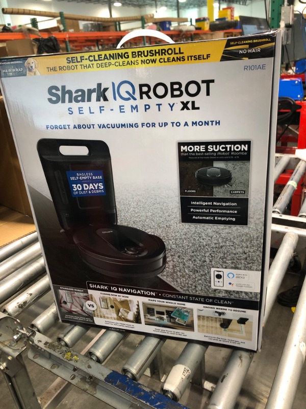 Photo 1 of Shark RV1001AE IQ Robot Self-Empty XL, Robot Vacuum with IQ Navigation, Home Mapping, Self-Cleaning Brushroll, Wi-Fi Connected, Works with Alexa, Black
