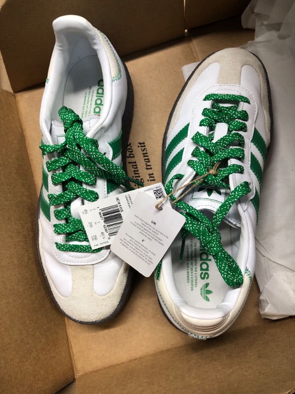 Photo 3 of Adidas Sambae Womens Shoes (Cloud White Green, 8.5)