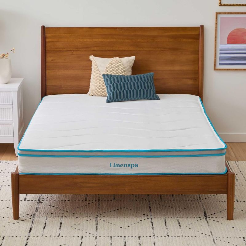 Photo 1 of ***dirty*** Linenspa  Hybrid Memory Foam Innerspring Mattress - Medium Firm Feel - Twin Size - White