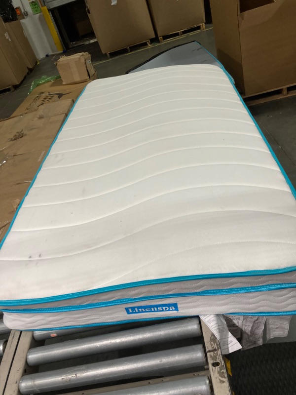 Photo 4 of ***dirty*** Linenspa  Hybrid Memory Foam Innerspring Mattress - Medium Firm Feel - Twin Size - White