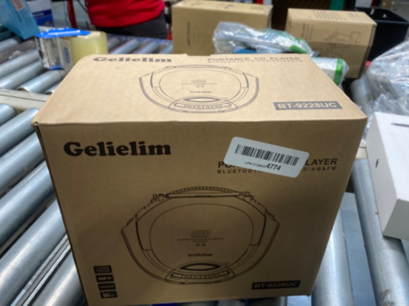 Photo 1 of Gelielim Portable CD Player Boombox with AM/FM Radio, Bluetooth Speaker, Support CD/USB/SD/BT/AUX, LCD Display, Headphone Jack, Gifts for Parent