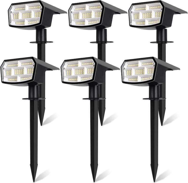Photo 1 of 6-Pack Solar Spot Lights Outdoor, 59 LED Solar Lights Outdoor Waterproof, Outdoor Solar Lights for Yard with 3 Lighting Modes, Solar Landscape Spotlights for Garden Pathway Driveway Walkway
