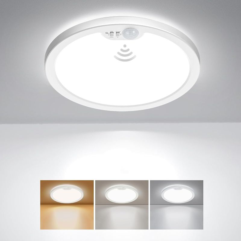 Photo 1 of BLNAN Wired Motion Sensor Ceiling Light, 8.7 Inch 3000K 4000K 5000K Selectable LED Flush Mount Light, Motion Activated Light with Timer for Kitchen, Bathroom, Bedroom, Living Room, Office
