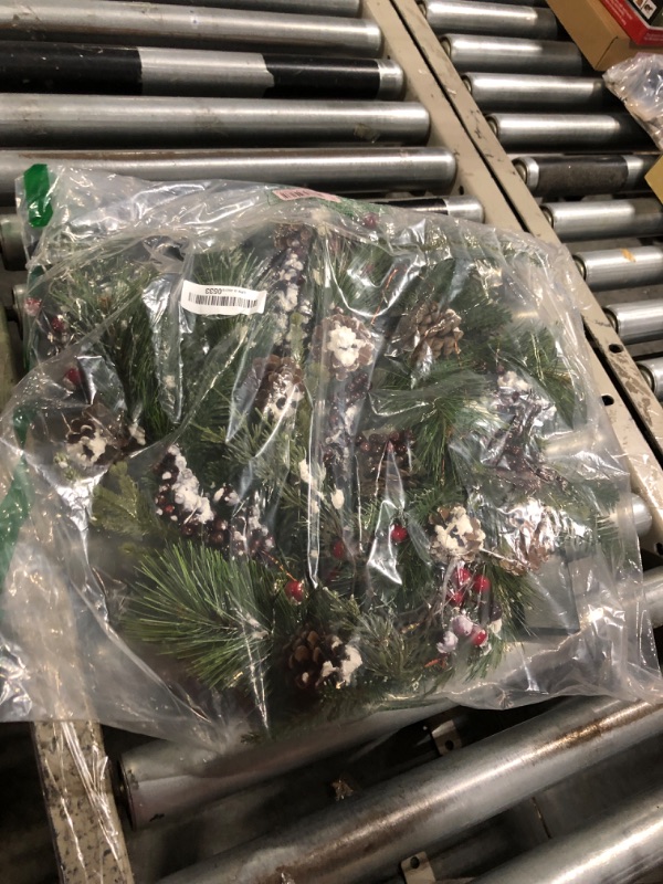 Photo 1 of Artgar Christmas Garland, 6 Ft Christmas Garland with 30 Warm Lights, Green Artificial Christmas Garland with Pinecones, Berries, Magnolia Leaves for Home, Mantle, Table Center, Christmas Decorations