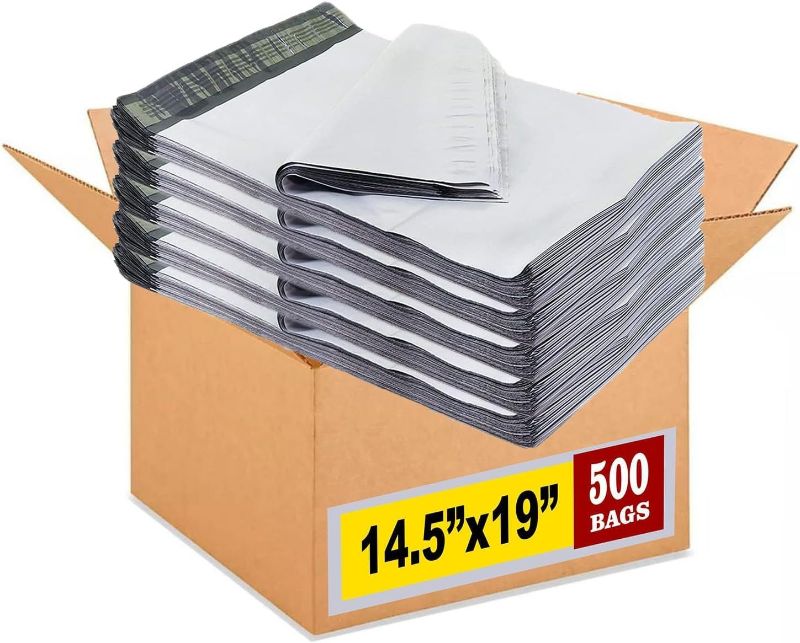 Photo 1 of ***Stock photo shows a similar item, actual item is clear*** 500 - 14.5x19 Premium Poly Mailers Envelopes Bags