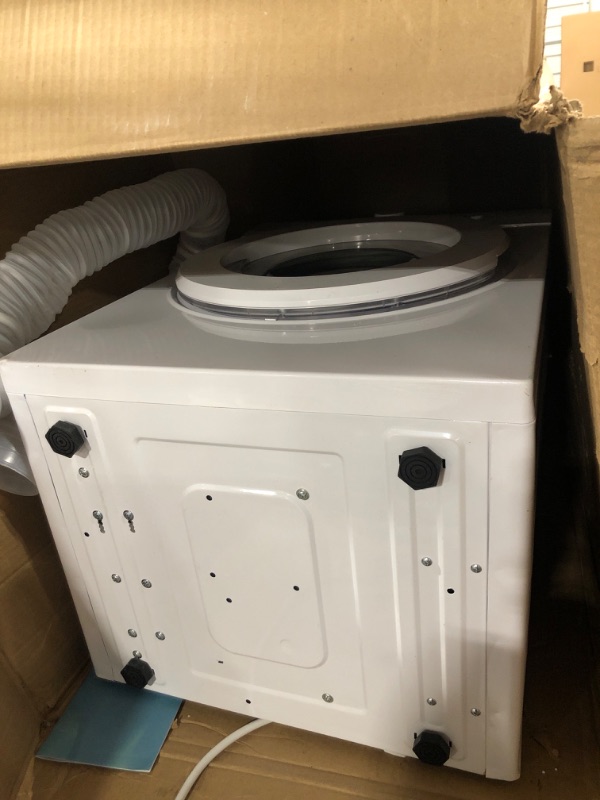 Photo 3 of ** STAYS SPINING, USE FOR PARTS**
Euhomy Compact Dryer 1.8 cu. ft. Portable Clothes Dryers with Exhaust Duct with Stainless Steel Liner Four Function Small Dryer Machine, Suitable for Apartments, Dorm, RVs, White