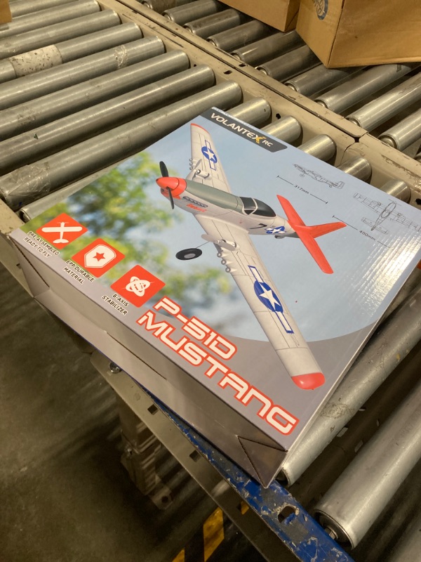 Photo 1 of VOLANTEXRC 2 Channel RC Plane P51D Mustang RTF for Beginners, 2.4Ghz Remote Control Airplane Easy to Fly with Gyro Stabilization, Outdoor Hobby WWII Toy for Kids & Adults (Blue)