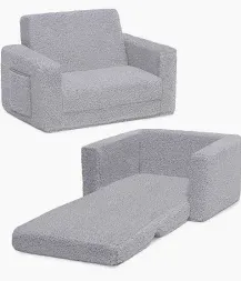 Photo 1 of  Flip Out Cuddly Sherpa Toddler Couch, Convertible Sofa to Lounger