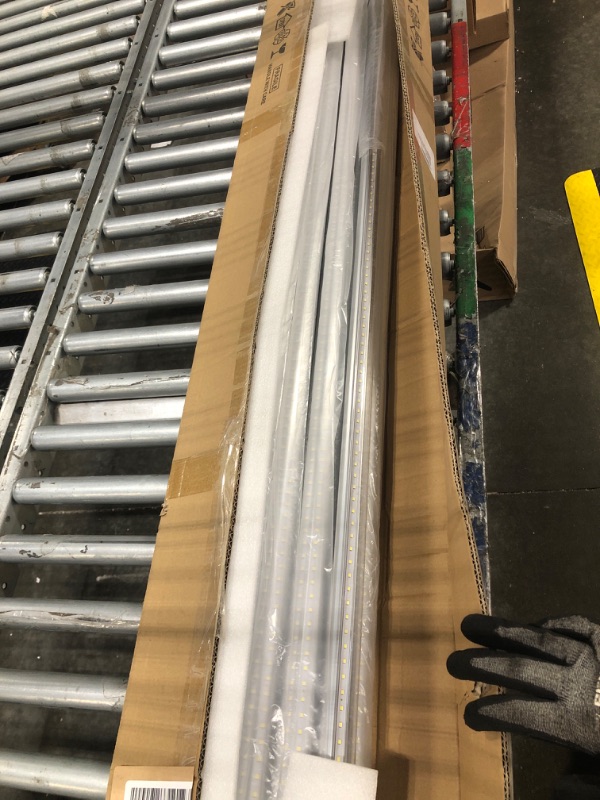 Photo 1 of ELEKICO 8FT LED Bulb, 8FT Led Shop Light R17D V Shaped, 8 Foot LED Bulbs 6000K 75W 9500LM, 8 Foot Shop Light, T8/T10/T12 Led Tube Light Replacement, Dual-End Powered Ballast Bypass, Pack of 12