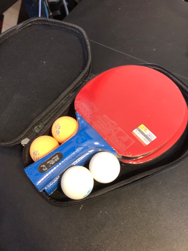 Photo 1 of DOUBLE FISH Outdoor 2-Player Table Tennis Set,ITTF Approved Rubber Ping Pong Paddles with Balls, Premium Rubber Grip - Protect Your Hands,Table Tennis Outdoor Racket Set for Beginners Training