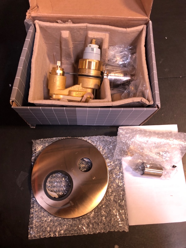 Photo 2 of hansgrohe Ecostat Modern 2-Handle Pressure Balance Shower Valve Trim with Diverter in Brushed Bronze, 04447140