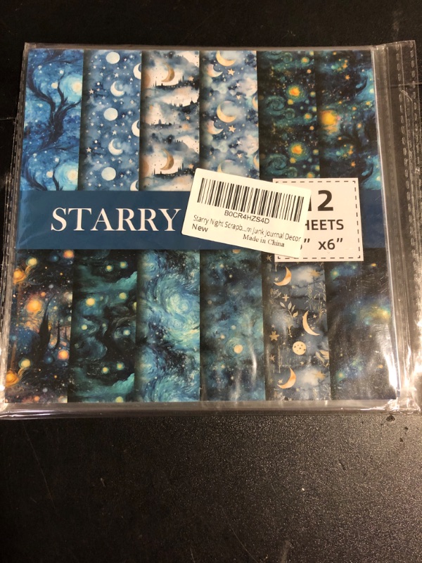 Photo 2 of Starry Night Scrapbook Paper 24 Sheets Galaxy Pattern Scrapbooking Paper Pad 12 Designs 6'' × 6'' Single-Side Printing Cardstock Paper for DIY Card Making Scrapbook Photo Album Junk Journal Decor