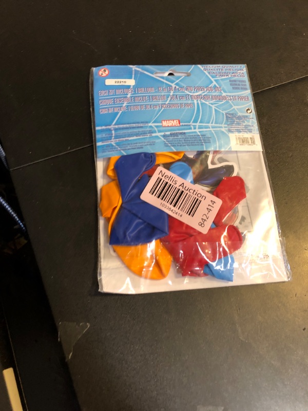 Photo 1 of Spectacular Spider-Man Webbed Wonder Latex Balloon Decorating Kit - 12" (Pack of 6) | Marvel-Themed Latex Balloons with Exciting Paper Add-Ons | Perfect for Kids' Birthday Parties & Superhero Events