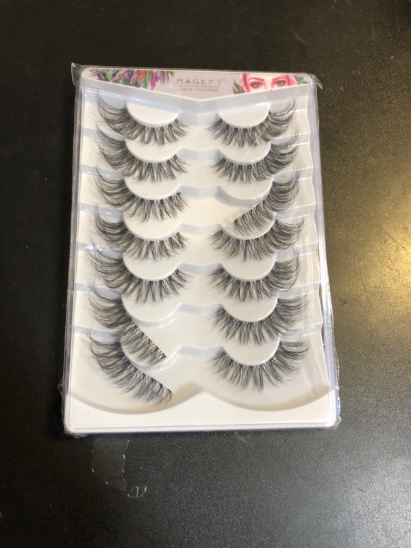 Photo 2 of MAGEFY Eyelashes, Fluffy Wispy Lashes Reusable Soft Lashes Natural Look, 7 Pairs Pack Clear Band Fake Eyelashes Comfortable and Easy to Apply Cat Eye Lashes