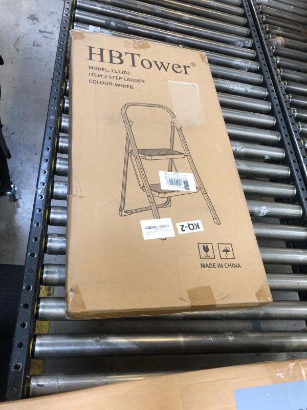 Photo 1 of HBTower Step Ladder Folding Step Stool Step Ladder, Step Stool for Adults with Anti-Slip Pedal,330 lbs Capacity Step Stool for Kitchen, Home,White