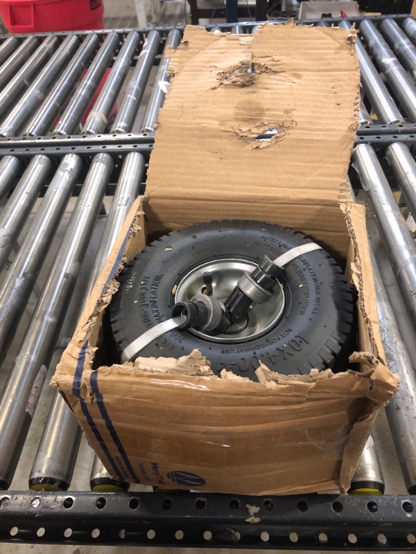 Photo 2 of 2-Pack of 10x4.00-4"Wheels,10" Pnuematic Tires,Steel Rim and 5/8"or 3/4" Axle Bore Hole,2.22" Offset Hub for Mowers,Gorilla Cart,Hand Truck,Wheelbarrow,Utility Wagon and More,All Purpose Utility Tire