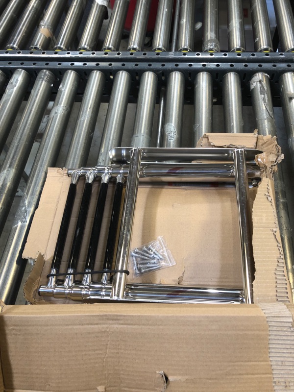 Photo 1 of Marinebaby 4 Step Ladder Under Platform Telescoping Slide Mount Boat Boarding Ladder, 316 Stainless Steel Heavy Duty Marine Ladder 600lb…