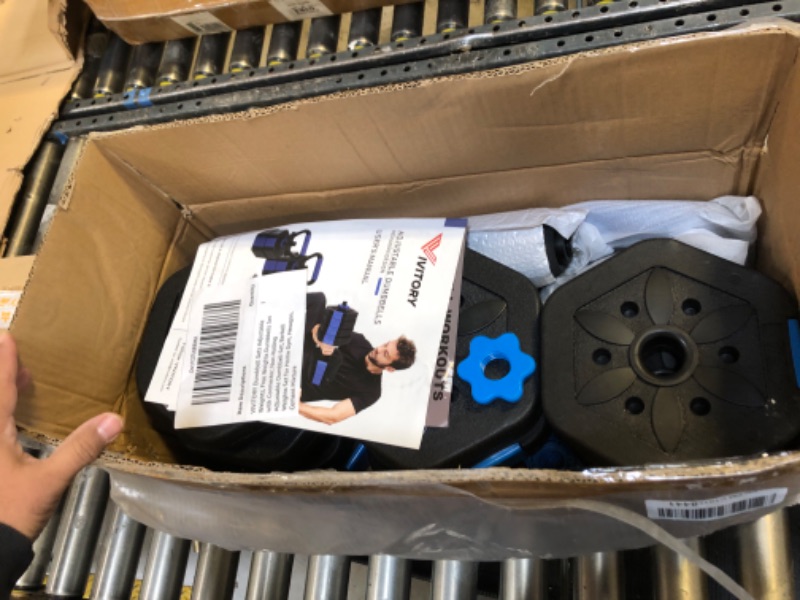 Photo 1 of VIVITORY Dumbbell Sets Adjustable Weights, Free Weights Dumbbells Set with Connector, Non-Rolling Adjustable Dumbbell Set, Barbell Weights Set for Home Gym, Hexagon, Cement Mixture, 44 to 66 Lbs (66LB