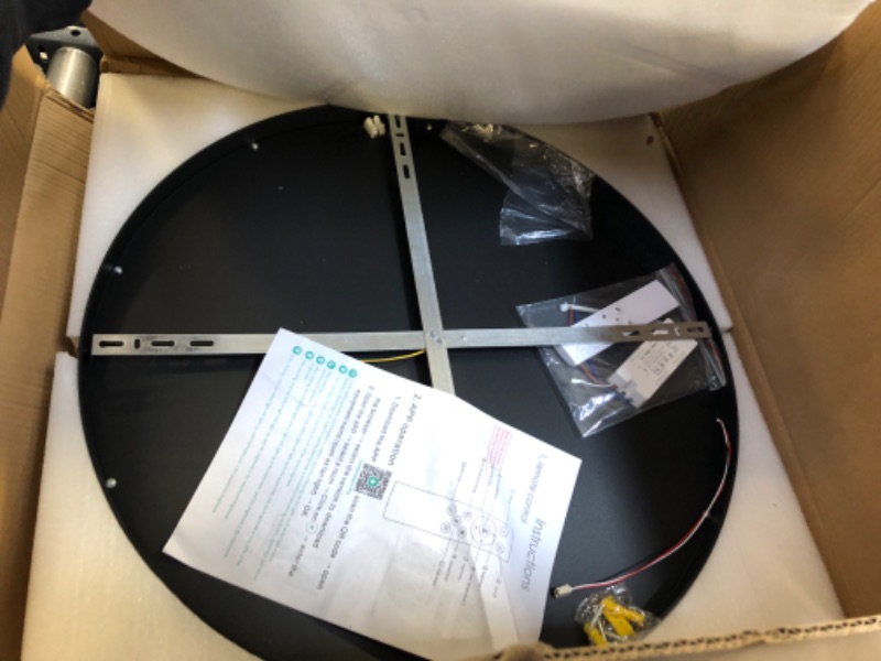 Photo 1 of AHAWILL Flush Mount Led Dimmable Ceiling Light Fixture with Remote Control,23.6 "Wall Mounted Decorative Moon Ceiling Light for Bedrooms and Living Rooms.(50W)