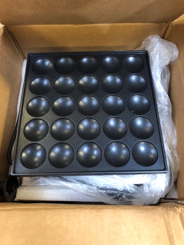 Photo 1 of 110V US Commercial 25PCS Mini Dutch Pancake Maker,950W Mini Pancake Poffertjes Machine,Non-stick Dorayaki Maker, Dutch Poffertjes Grill,Stainless Steel, Snacks, Desserts