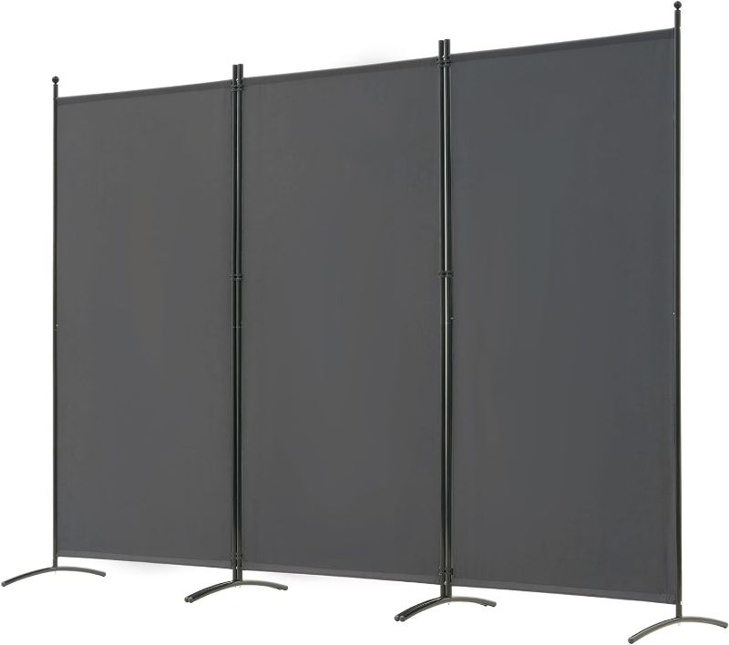 Photo 1 of  Room Divider, 3 Panel Folding Partition Privacy Screens, Freestanding Fabric Room Panel, Portable Folding Room Divider Wall for Office, Room, Restaurant, (Grey)
