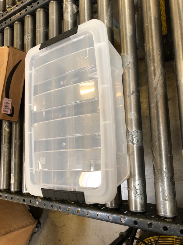 Photo 2 of Iris USA Stack and Pull Storage Box, Clear  12.9 qt each