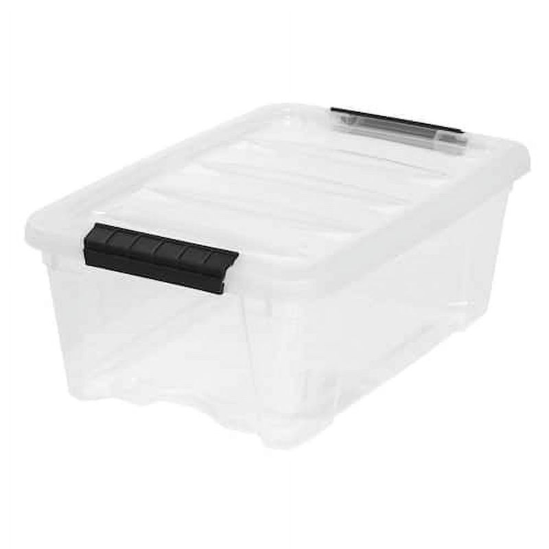 Photo 1 of Iris USA Stack and Pull Storage Box, Clear  12.9 qt each