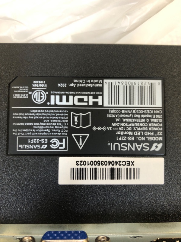 Photo 3 of SANSUI Monitor 22 inch IPS Panel 1080p FHD 75Hz Computer Monitor with HDMI VGA, Ultra-Slim Bezel Ergonomic Tilt Eye Care LED Display for Home Office (ES-22F1 HDMI Cable Included)