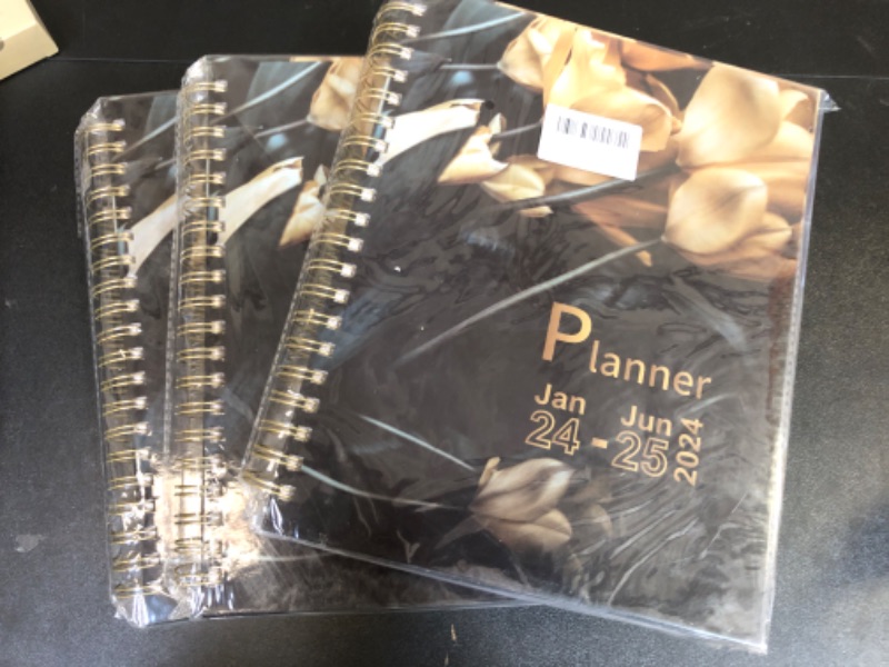 Photo 2 of 3 PACK Planner 2024-2025 Monthly Planner 2024 Weekly Planner Spiral Bound 18 Month Daily Planner from January 2024 to June 2025, 8.5 x 11, Monthly Index Tabs, 4 Sticker Sheets(Flowers-1)