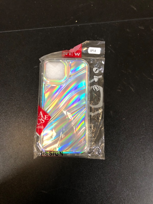 Photo 2 of MILANPUS Water Ripple Patten Compatible for iPhone 14 Case Clear Glitter, 6.1“