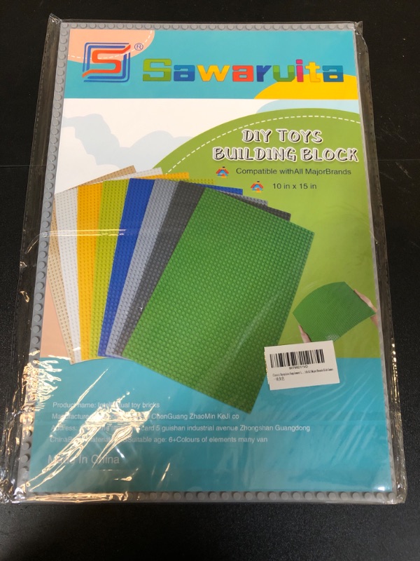 Photo 2 of Sawaruita Classic Gray Baseplate Supplement 10" x 15" Building Bricks Sets Compatible with All Major Brands Kids Games