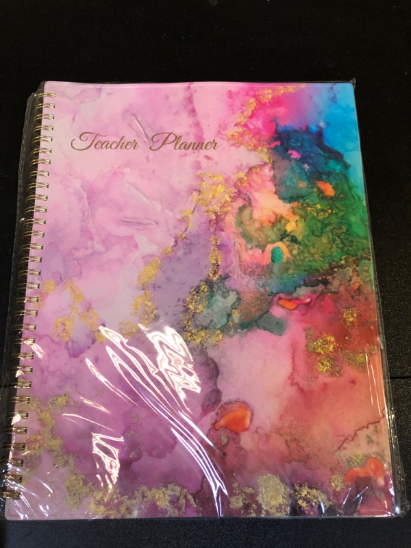 Photo 2 of Teacher Planner 2024-2025 Academic Year, Lite Lesson Planner Book 8.5"x11" Daily Weekly and Monthly Organizers, Jul 2024 - Jun 2025 Plan Book with Pocket Folder, Color Tabs, Pink Marble