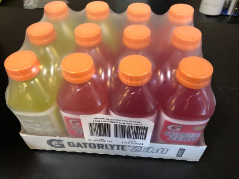 Photo 2 of Gatorlyte Zero Variety Pack, Zero Sugar Hydration, 20 Fl Oz (Pack of 12) exp 11/11/2024