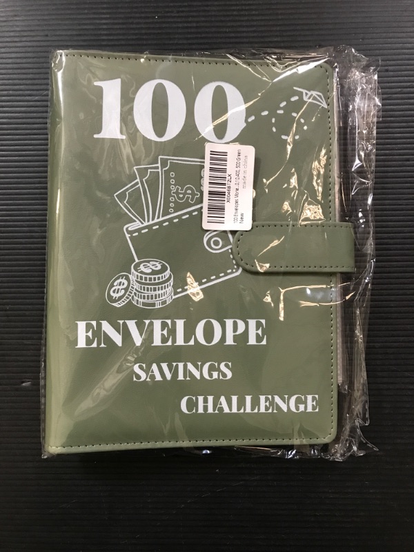 Photo 2 of 100 Envelopes Money Saving Challenge Binder, 2024 New A5 Budget Binder with Cash Envelopes, 6 Rings Savings Challenges Book, Laminated Budgeting Planning Tracker to Save $5050,10,400, 500 Green