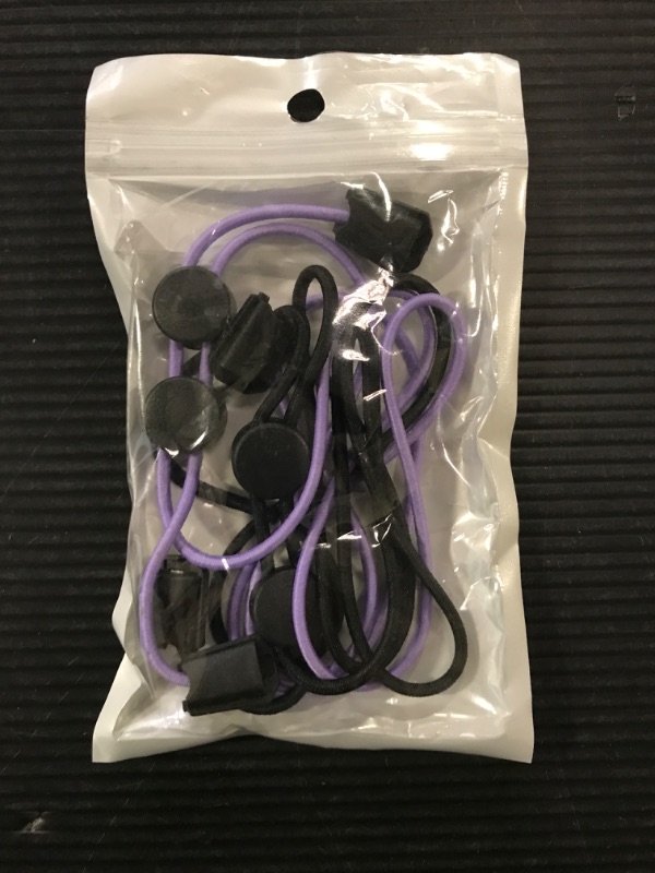 Photo 2 of 2 Packs Adjustable Bands, The Elastic Bands to Change The Style of Your Tops, the Elastic Leaking Band Tool Can Adjust T-Shirt Sweater and to Show Your Waist, Black Purple Medium Bands