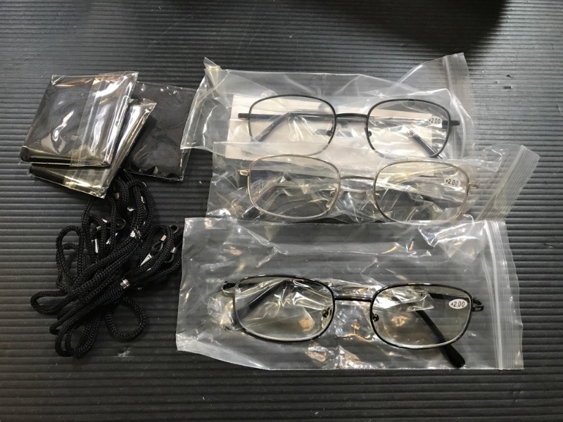 Photo 2 of Suertree 3 Pack Reading Glasses, Metal Blue Light Blocking Glasses for Men and Women with Spring Hinges 2.00x