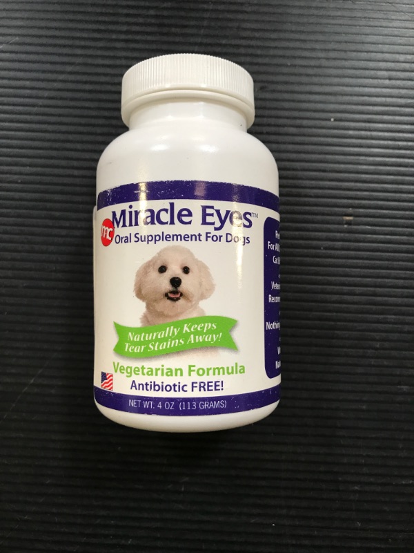 Photo 2 of Miracle Care Miracle Eyes Tear Stain Reducer Oral Supplement for Dogs and Cats, 4 Ounce, Vegetarian Formula and Antibiotic Free