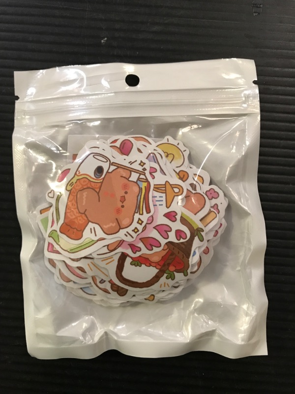 Photo 2 of 100 Pcs Cute Bear Stickers for Kids, Reusable Vinyl Waterproof Stickers for Laptop, Bumper, Skateboard, Water Bottles, Computer, Phones, Animal Stickers for Kids Teens