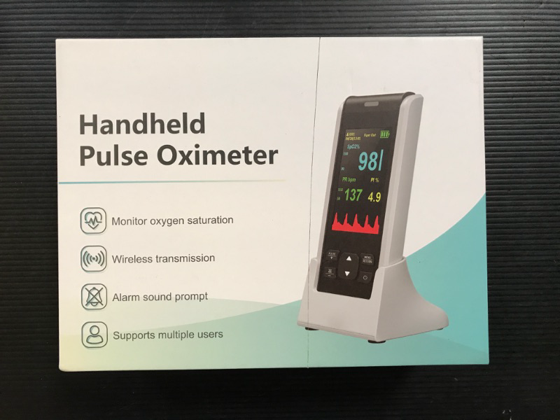 Photo 3 of Pulse Oximeter - Handheld Pulse Oximeter Rechargeable Overnight Continuous Mornitor oxygen meter finger pulse oximeter Fingertip with Pulse o2 sat monitor finger for oxygen SpO2