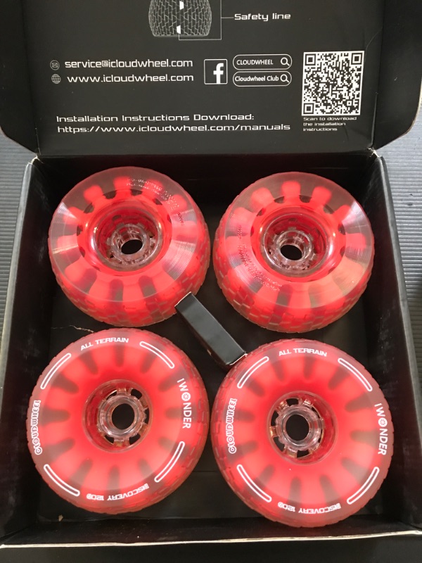 Photo 2 of IWONDER Cloud Wheel 120mm Discovery Electric Skateboard Wheels Patented Damping Foam Core All Terrain Off Road Translucent Urethane Longboard Wheels?Not Applicable to Hub Motor