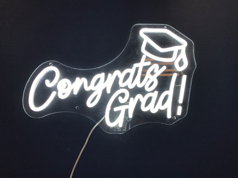 Photo 2 of Congrats Grad Neon Sign for Backdrop Congrats Neon Sign Graduation Decor Led Neon Lights for Wall Decor, Graduation Party, Home, Bar, Celebration Gifts, Congrats Grad Yard Sign