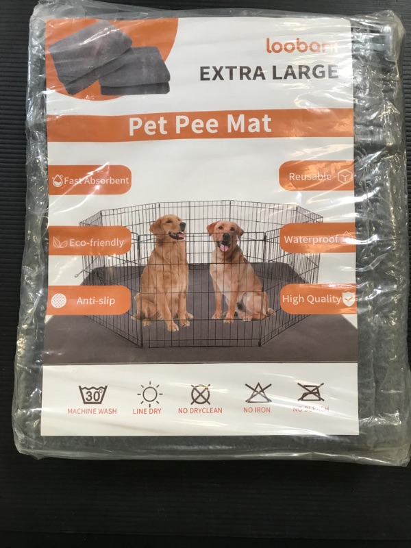 Photo 2 of LOOBANI Washable Pee Pad for Dogs, 2 Packs Non-Slip Puppy Training Pads, Fast Absorbent Pet Whelping Pads, Puppy Playpen Mat for Incontinence, Housebreak, Crate , 36x72in, Gray