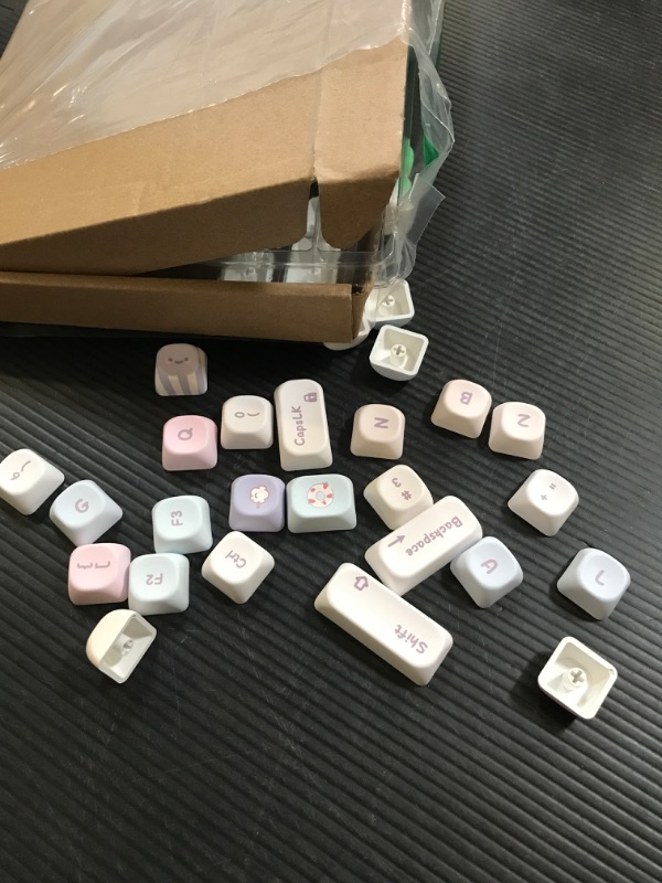 Photo 2 of GEKUCAP Candy Color PBT Keycaps Set XOA Profile Cute Round Keycaps 138 Keys Custom Dye-Sublimation Keyboard Keycaps for 60% 65% 70% 75% 100% Cherry Gateron MX Switches Mechanical Keyboards