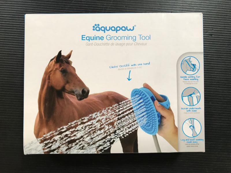 Photo 3 of Aquapaw 5-in-1 Horse Bathing Tool & Curry Comb for Washing, Spraying, Scrubbing, Massaging & Grooming | Includes 3 Foot Garden Hose & Adapter | 1 Size Fits All - Great for Horses, Livestock & Big Dogs