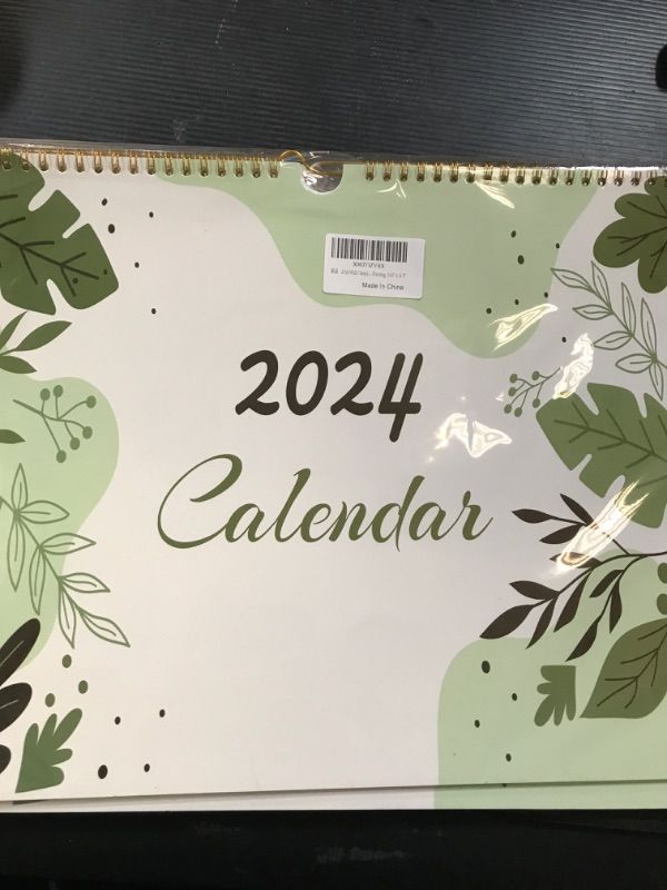 Photo 2 of 2024 Wall Calendar, Desk Calendar from Jan 2024 to Dec 2024, Aesthetic Modern Greenery 2024 Monthly Calendar, Large Blocks with To Do List Easy for Organizing & Planning, 14.8" x 11.5"