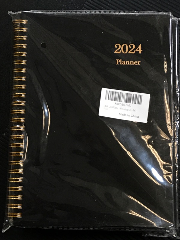 Photo 2 of 2024 Planner - Weekly and Monthly Planner from January 2024 - December 2024, 2024 Daily Planner Notebook with 12 Monthly Tabs, Spiral Twin-Wire Binding, 6.3" x 8.4", Black