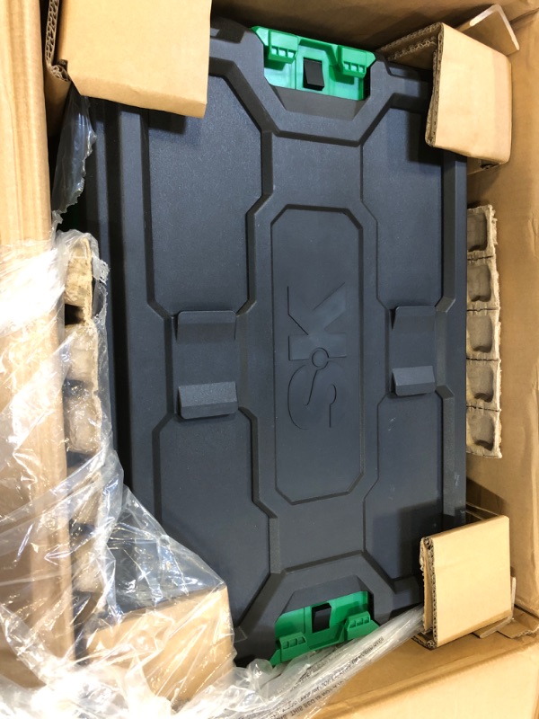 Photo 1 of SK Modular Stackable Storage Tool Box, 20.5 Inch, 3-Drawer Steel Box, Patented Auto-Lock Mechanism, Holds up to 60 Lbs